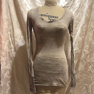 Silver striped layering shirt